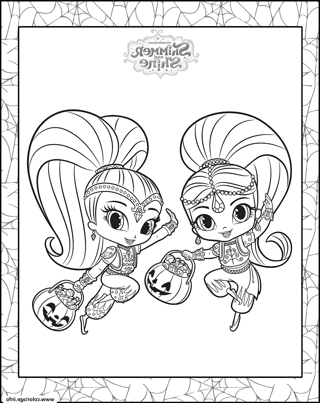 shimmer et shine halloween pack coloriage