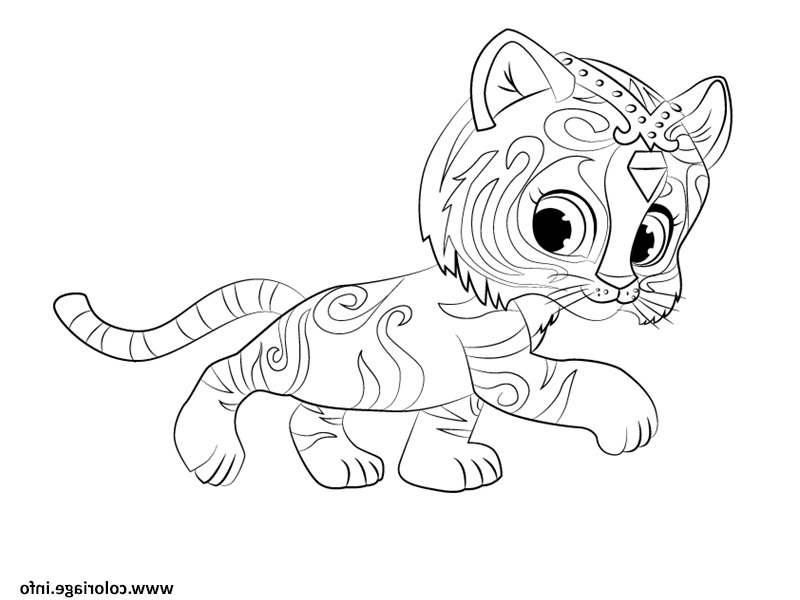tiger nahal from shimmer et shine coloriage