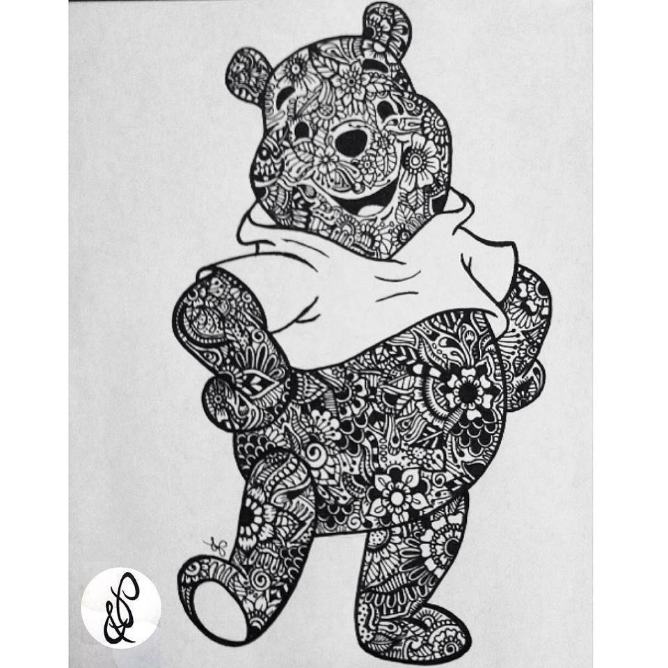 floral pooh bear