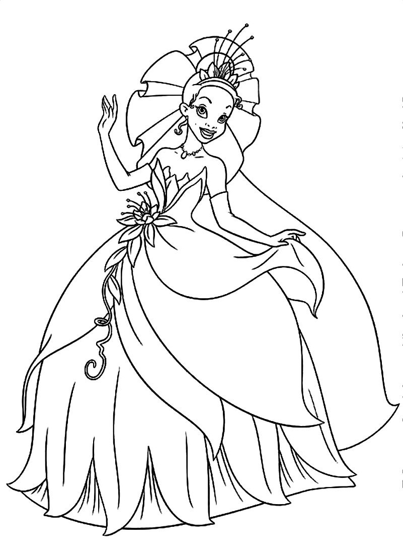 princesse tiana coloriages