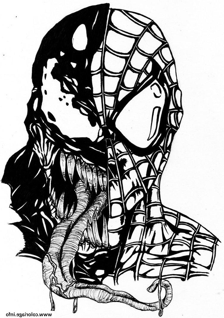 spiderman venom mask coloriage dessin