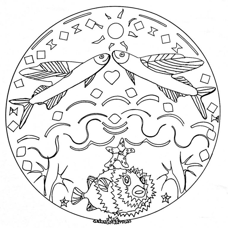 Coloriages Poissons Élégant Photos Mandala Poisson En Mer 2 Mandalas Coloriages