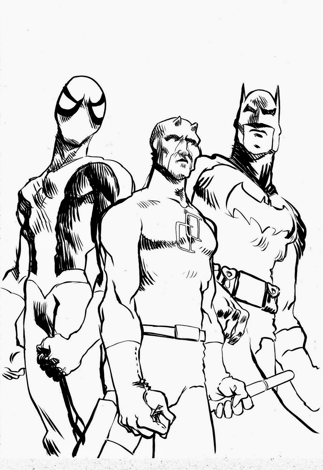 coloriage spiderman et batman