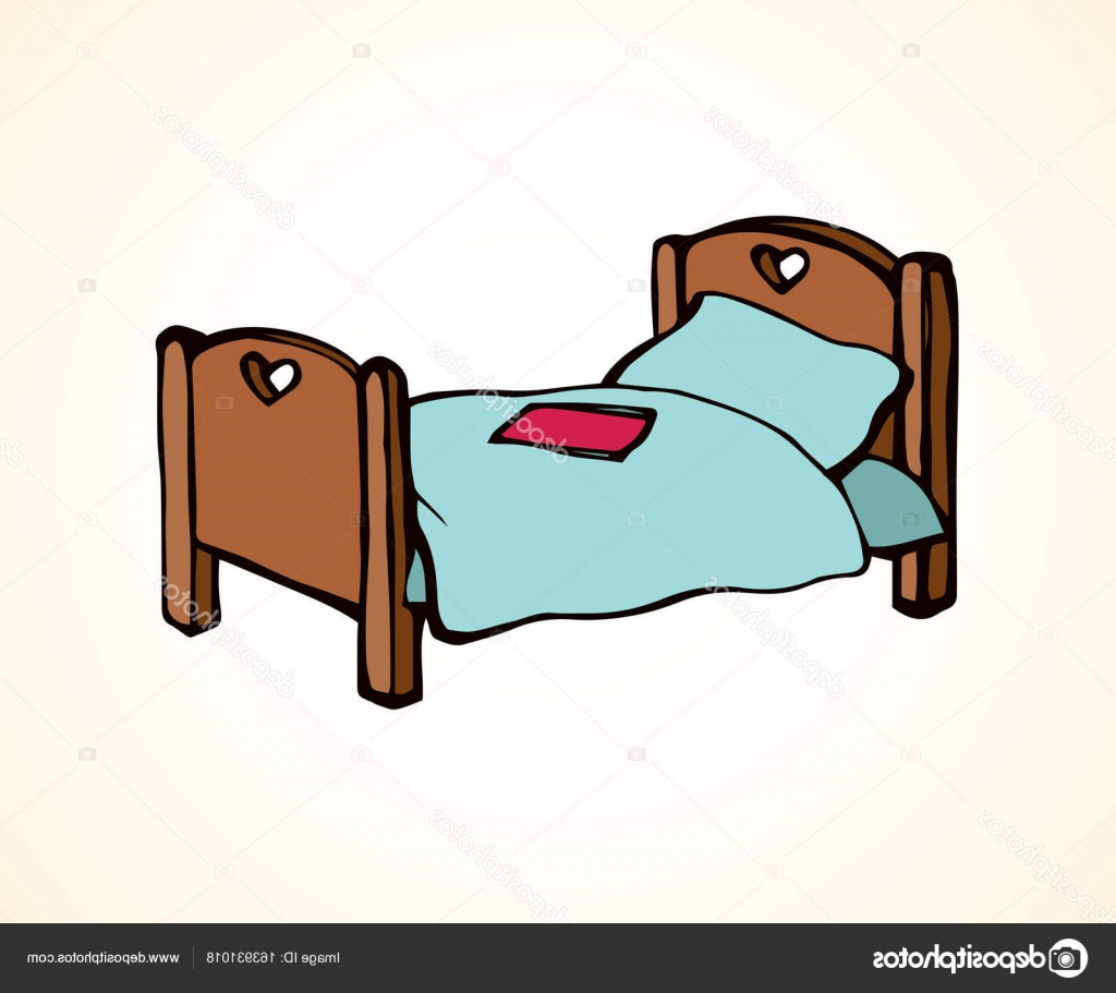 stock illustration bed vector drawing