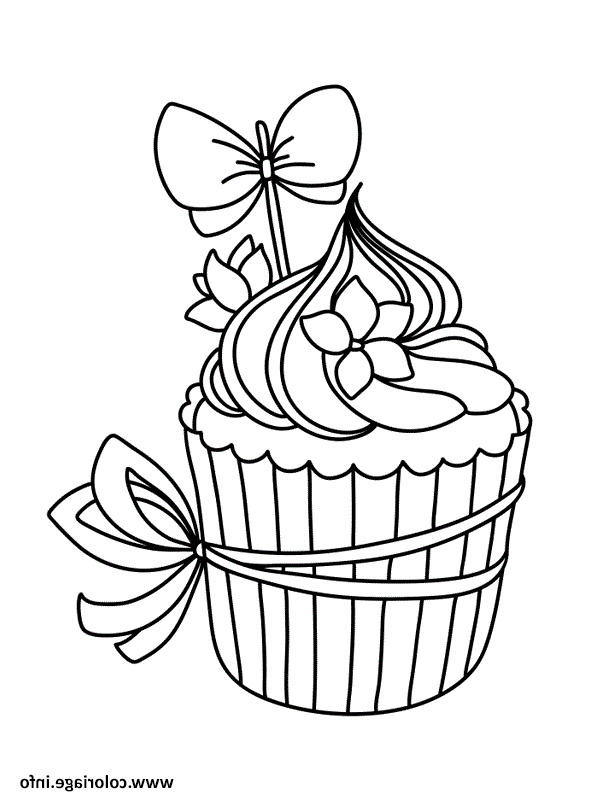 cupcake anniversaire coloriage