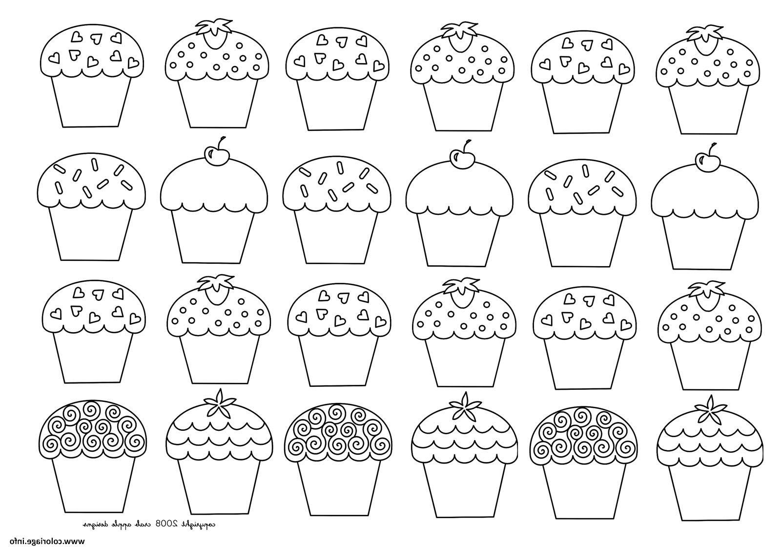 mosaique cupcakes enfantins coloriage dessin