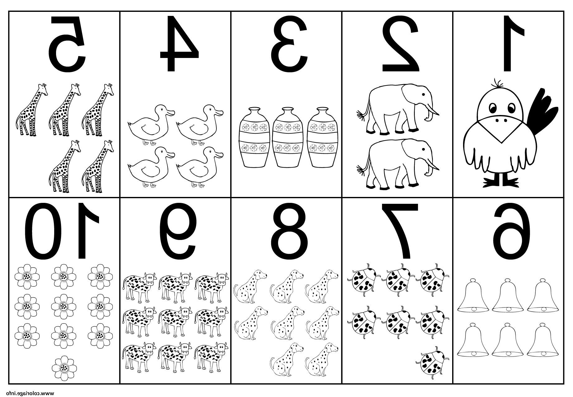 chiffre 0 a 10 chiffre et formes maternelle coloriage dessin