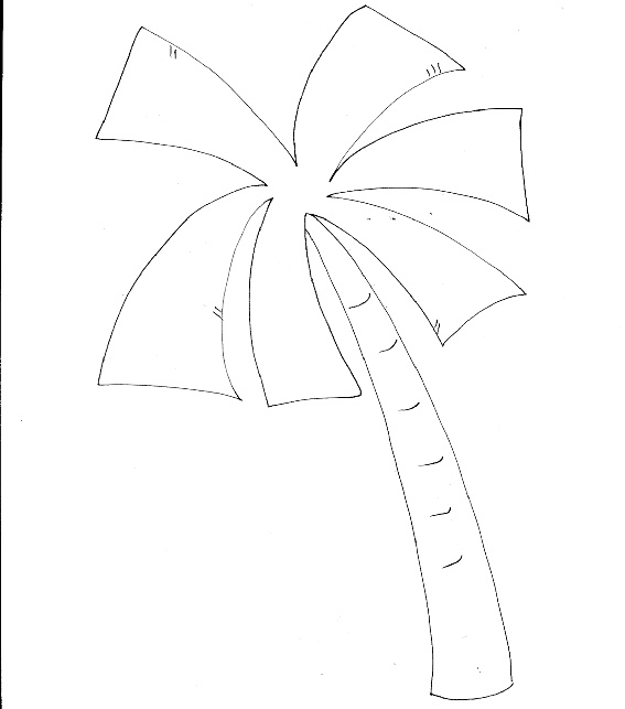 dessin palmier a colorier