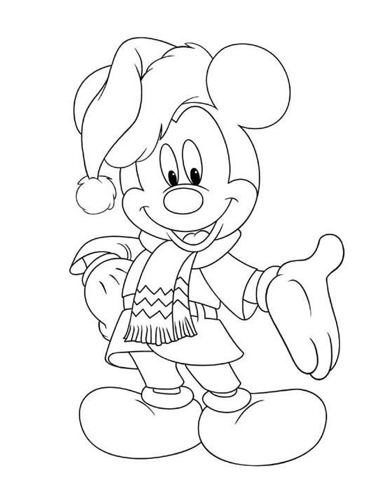 mickey mouse noel a colorier
