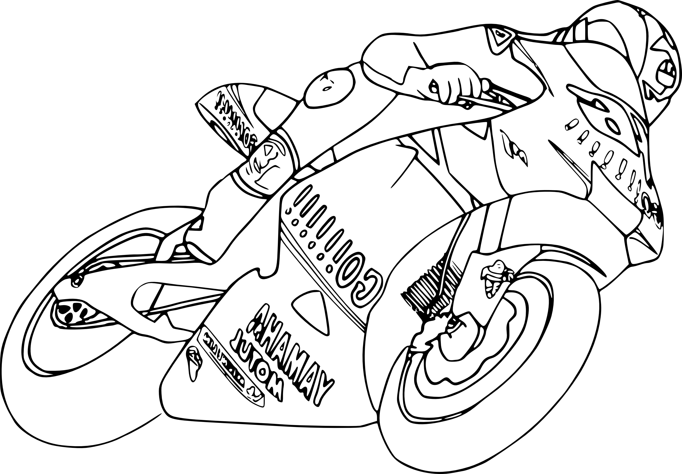 coloriage moto de course