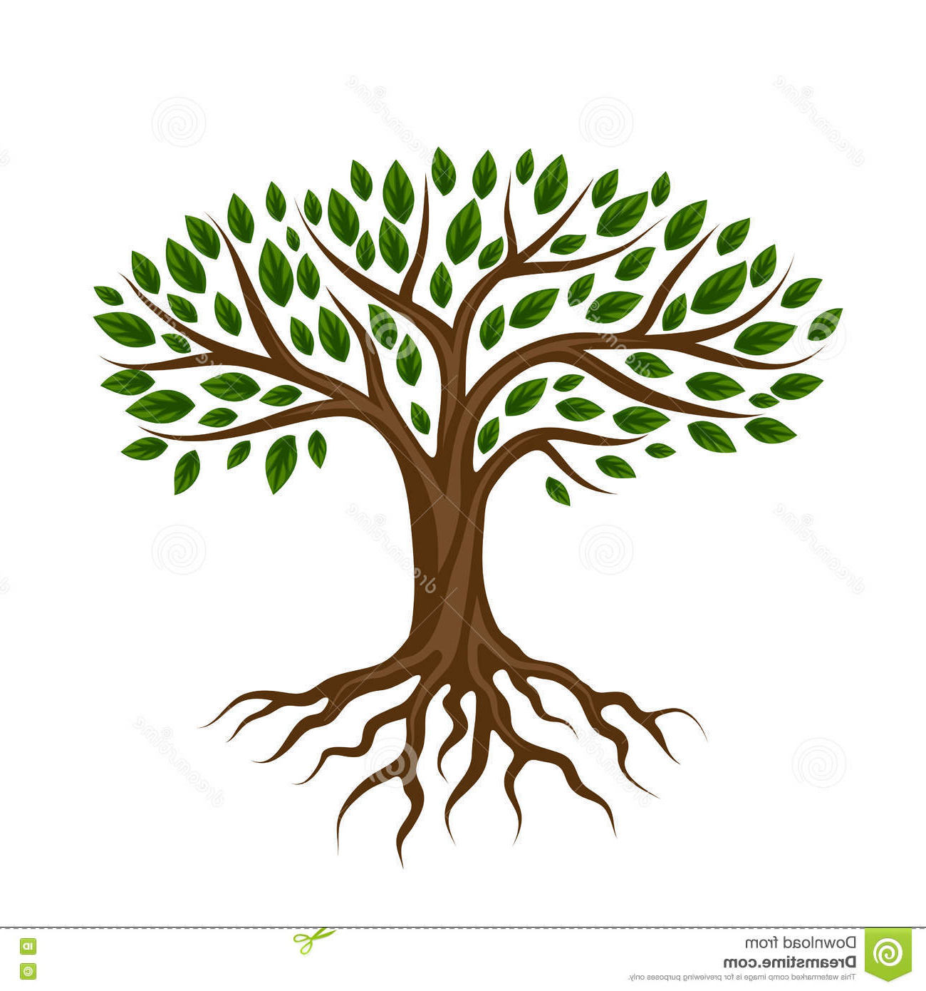 illustration stock arbre stylisé de résumé avec des racines et des feuilles illustration naturelle image