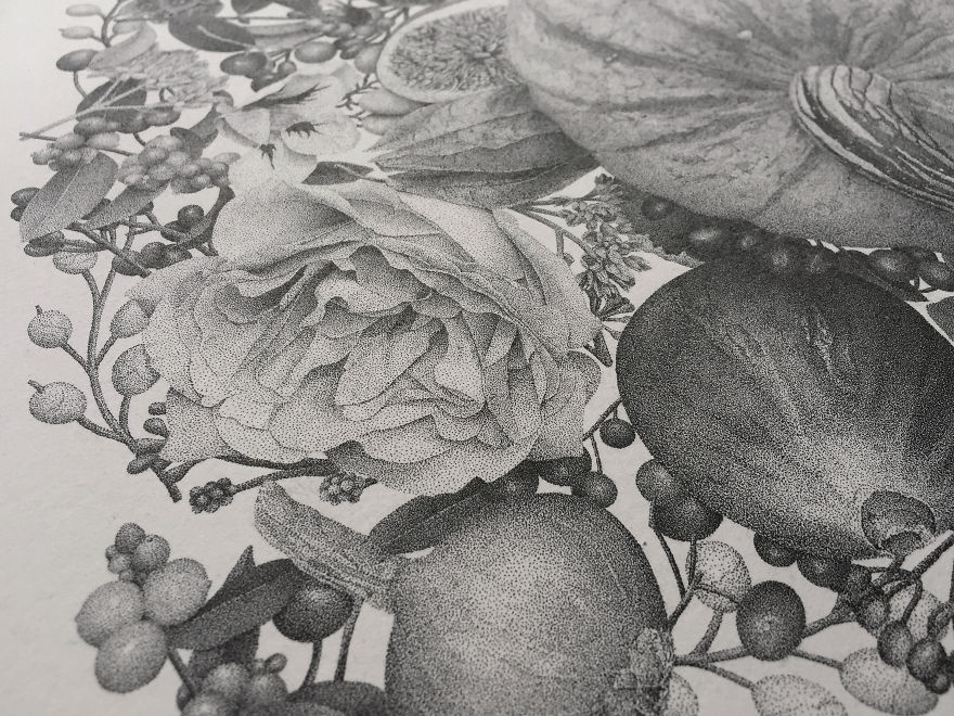 autumn un dessin en pointillisme avec 7 millions de points