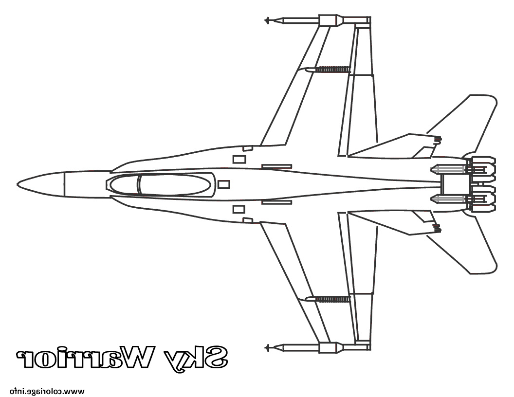 avion de chasse 18 coloriage