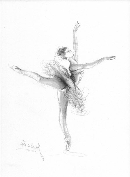 ballerine art print de dessin par ewa