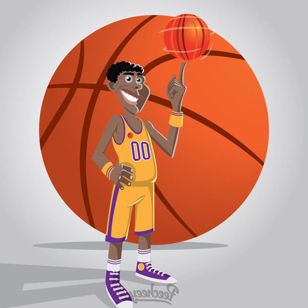 funky basketball sport cartoon player