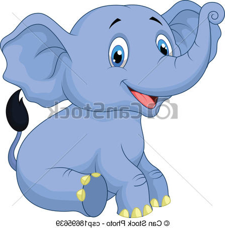 mignon bébé éléphant dessin animé séance
