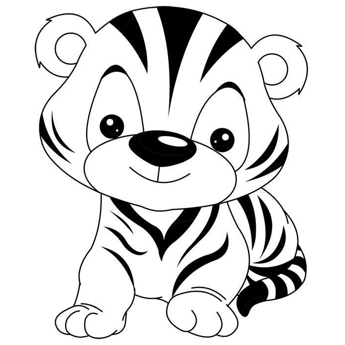 tigre facile coloriage dessin