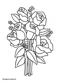 dessin a imprimer bouquet de roses