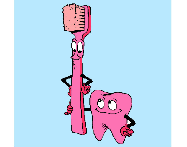 dent et brosse a dents colorie par simou