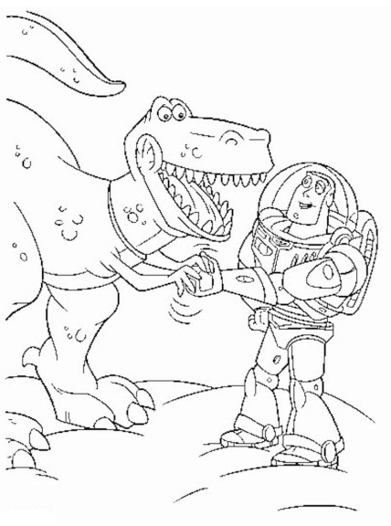 coloriage toy story buzz leclair et rex