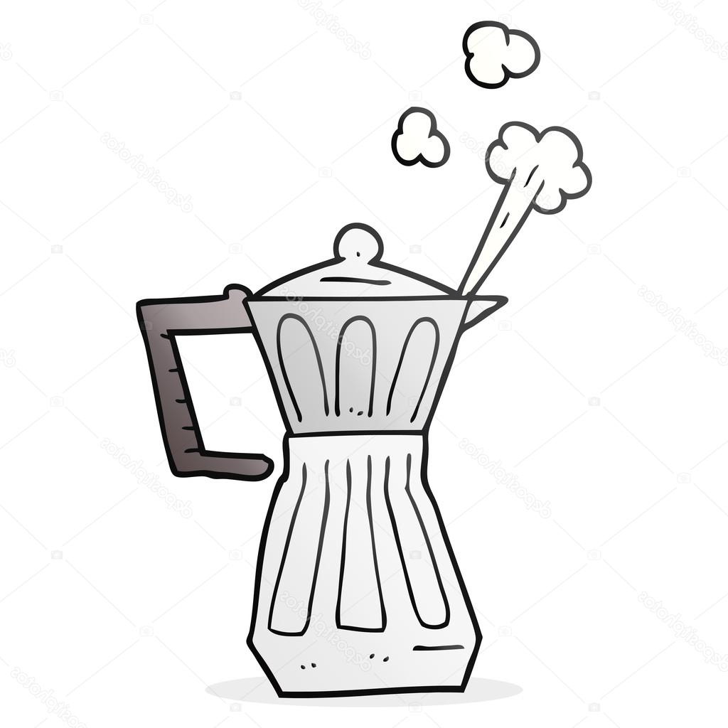 stock illustration cartoon espresso stovetop maker