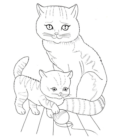 chatte et chaton