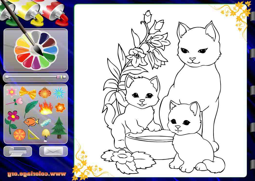 coloriage en ligne chats