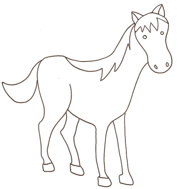 dessin simple dun cheval