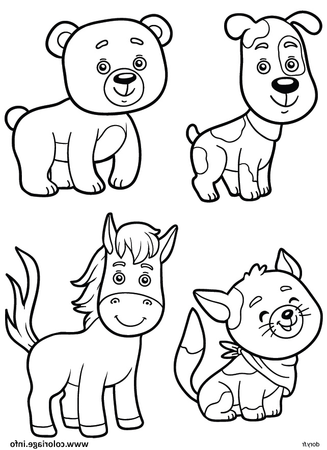 chien ours cheval chat animaux coloriage dessin