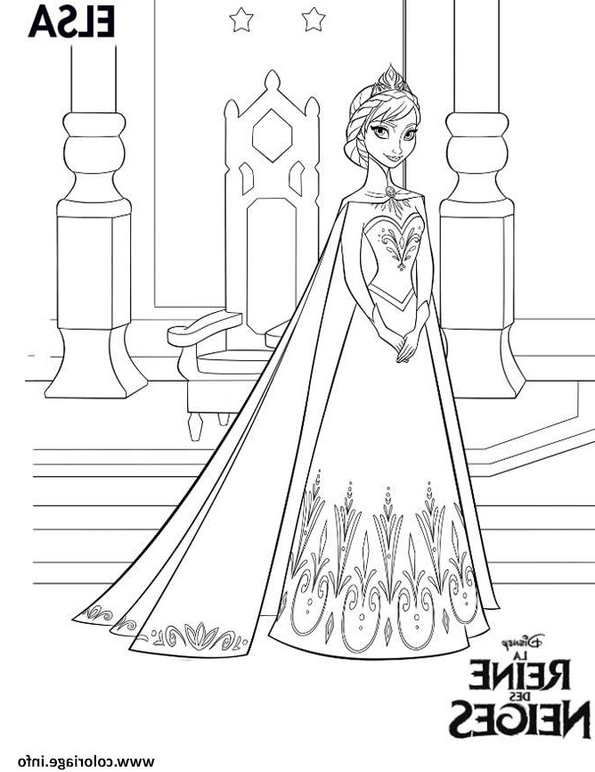 princesse elsa reine des neiges coloriage dessin
