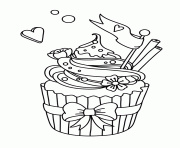 cupcake simple facile coloriage dessin