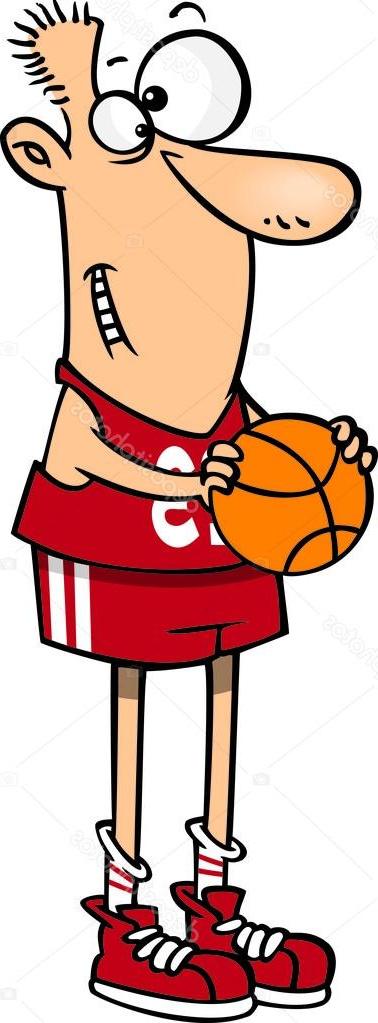 stock illustration cartoon tall basketball player