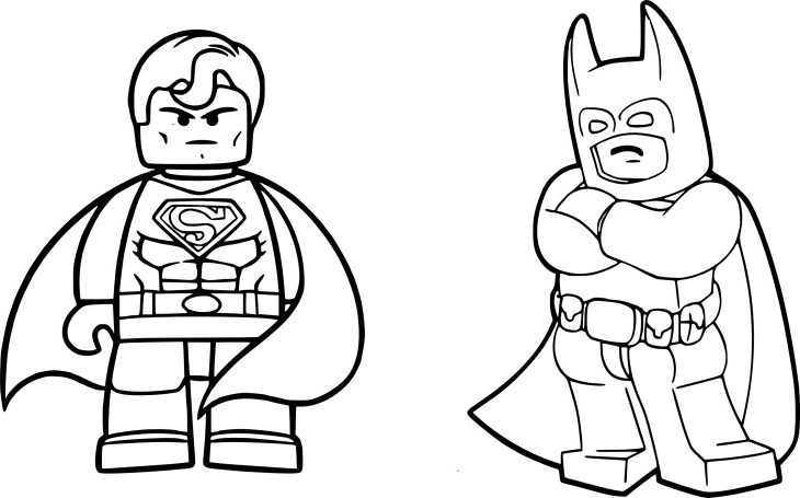 coloriage batman superman lego