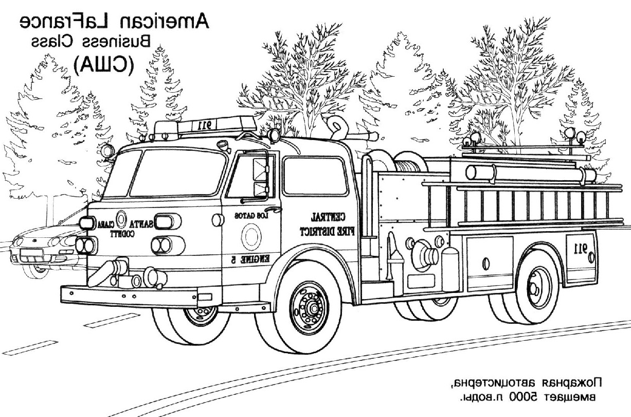 dessin camion pompier