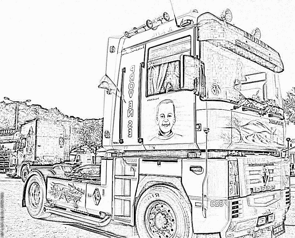 coloriage cars camion mack