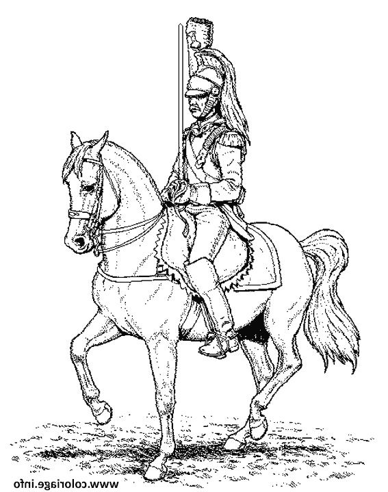 chevalier et cheval ancien coloriage