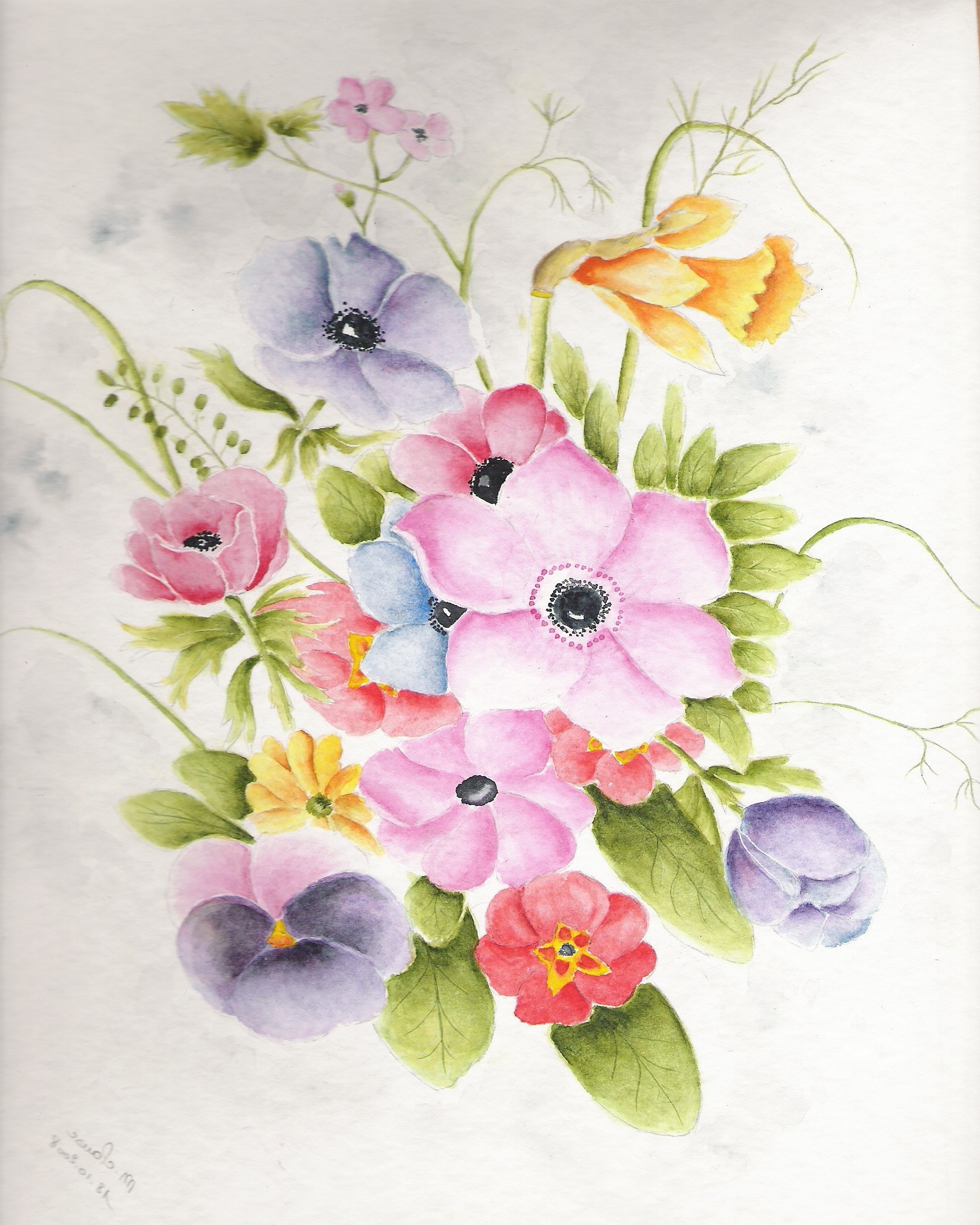 dessin de bouquet de fleurs a imprimer gratuit