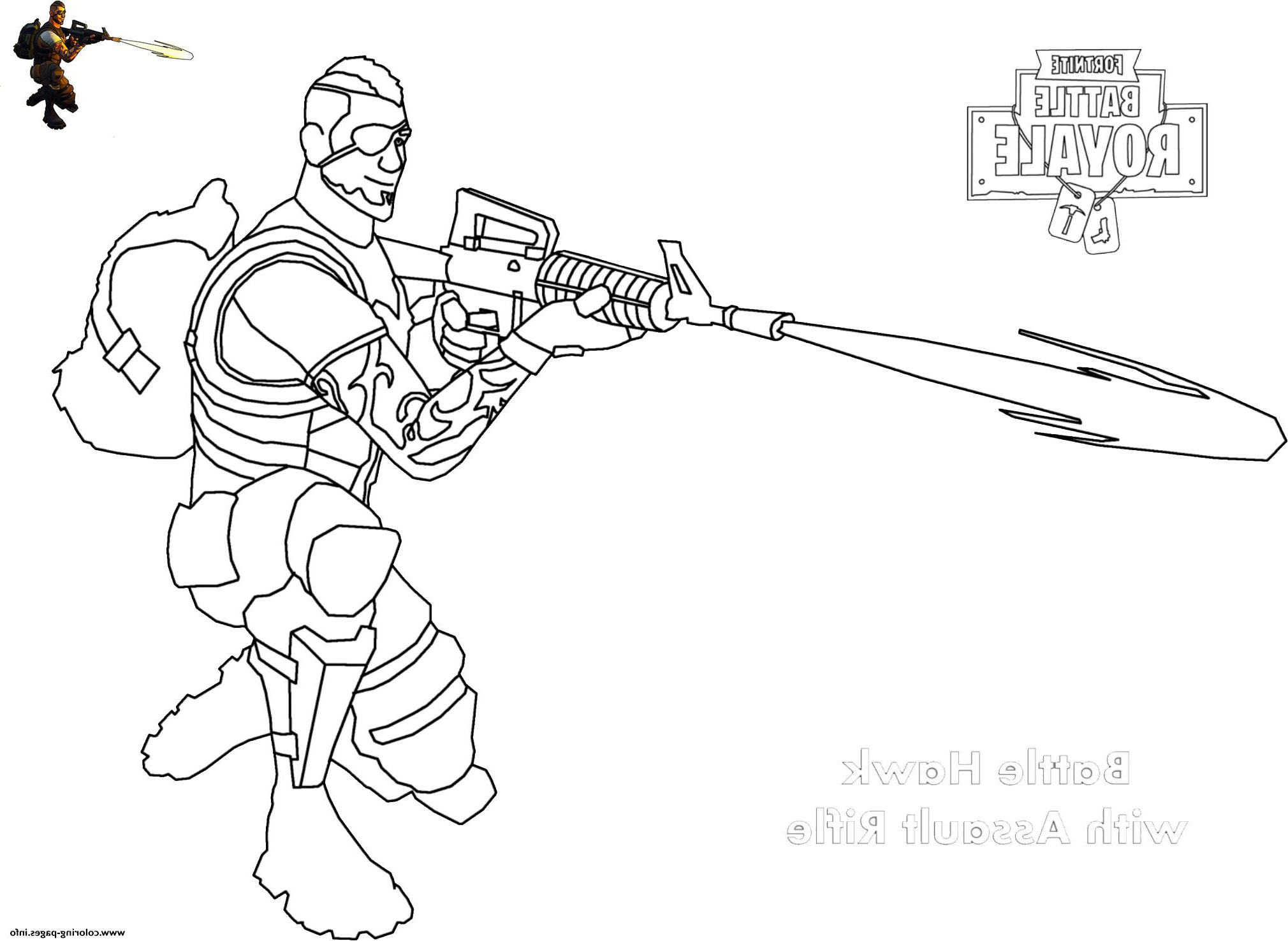 assault rifle shot fortnite printable coloring pages book