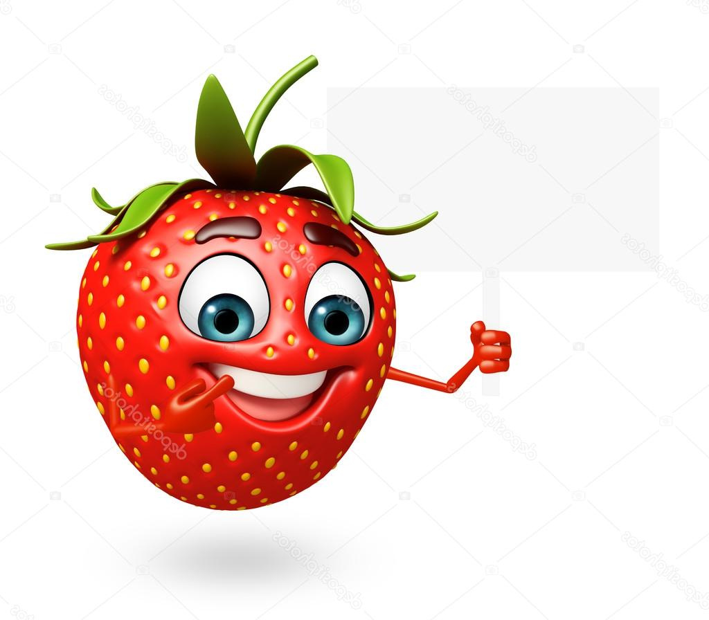 stock photo cartoon character of strawberry