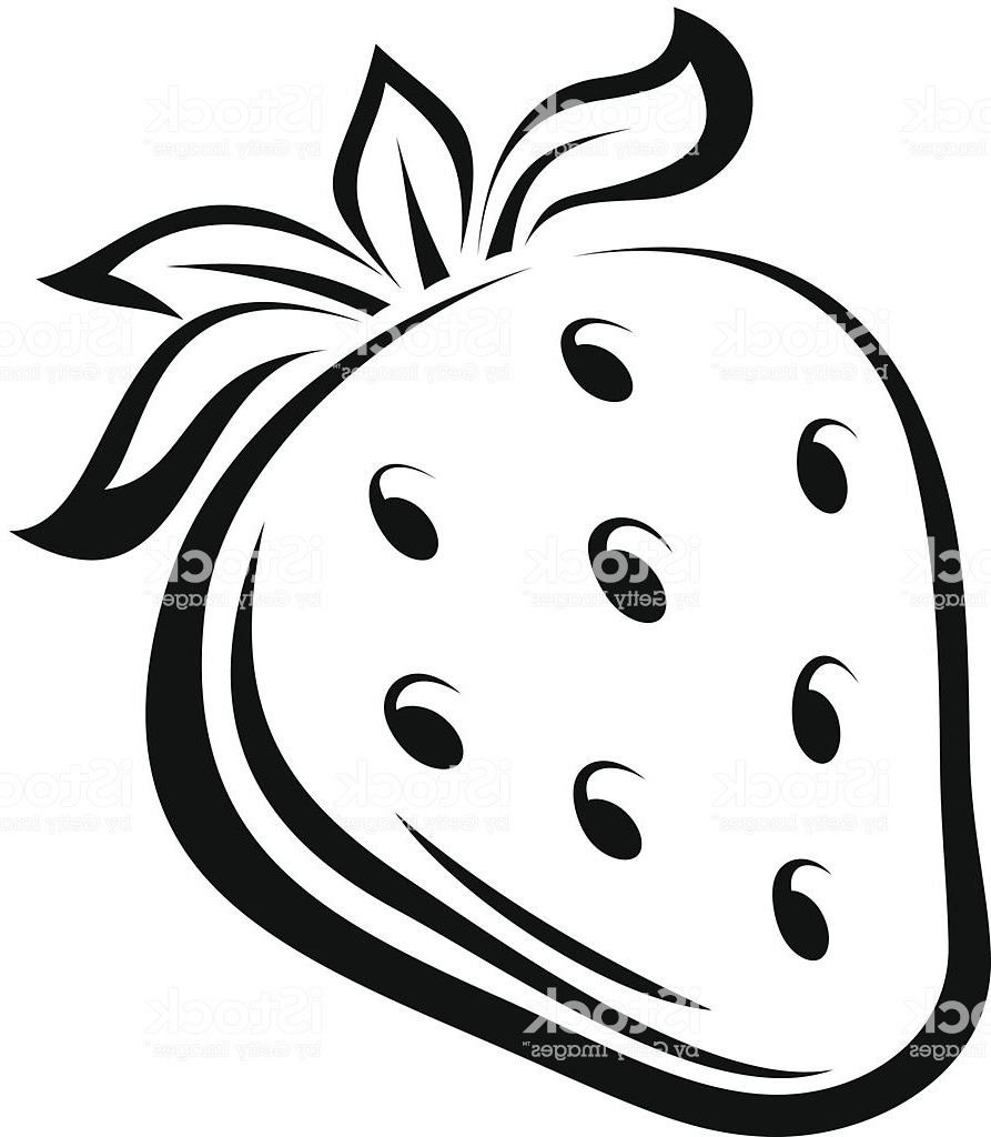 dessin des contours de fraises illustration vectorielle gm