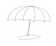parasol avec chaise de plage vacance ete coloriage