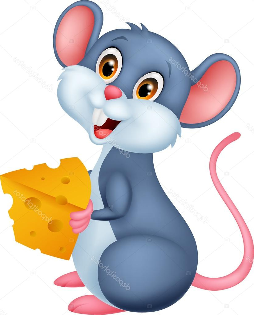 stock illustration cute mouse cartoon holding a
