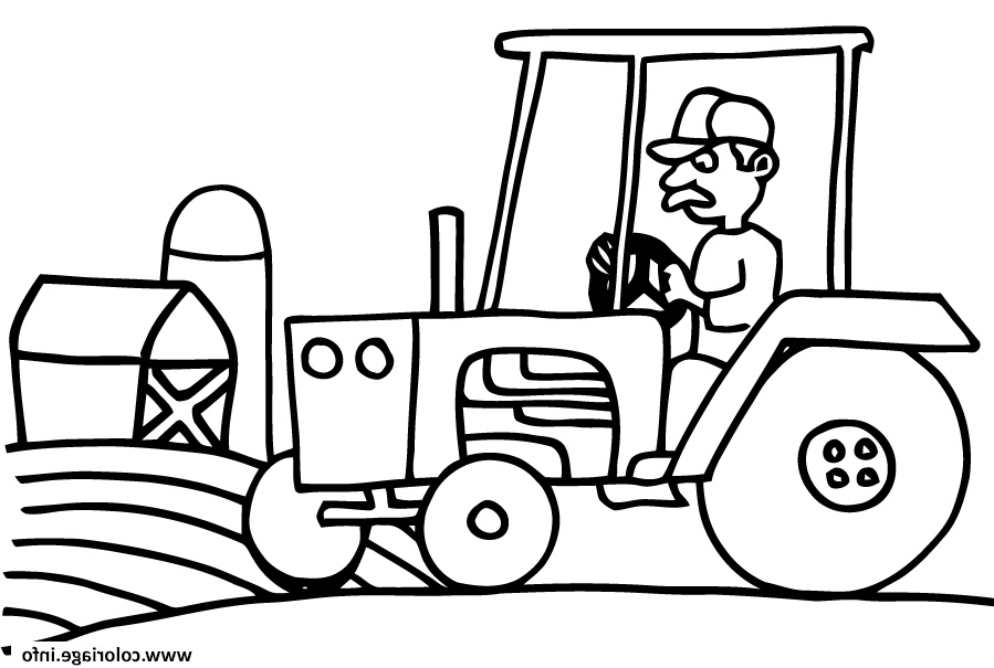 tracteur agricole ferme coloriage dessin