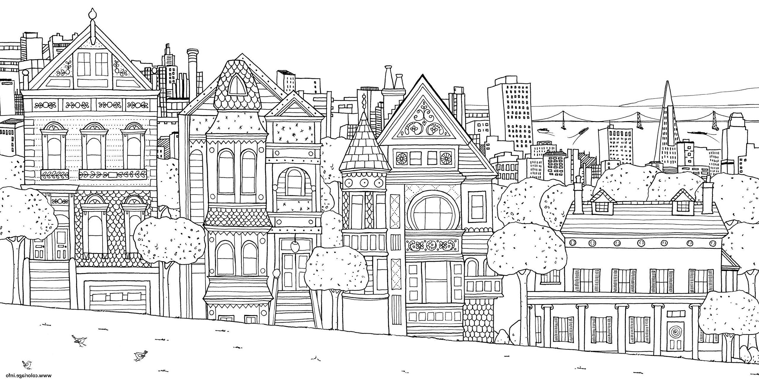 xxl maison appartements ville coloriage dessin