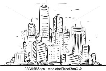 ville monter élevé sketchy dessin