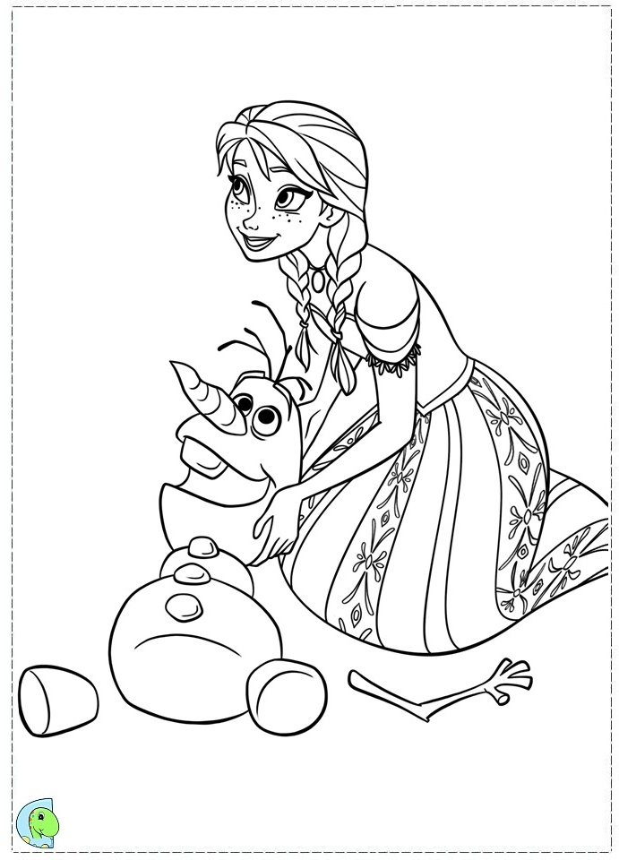 coloriage Anna et Olaf