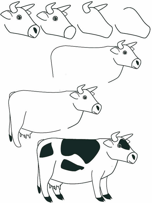 Kawaii Dessin De Vache Facile / mail art vacacnes normandes | Mail Art