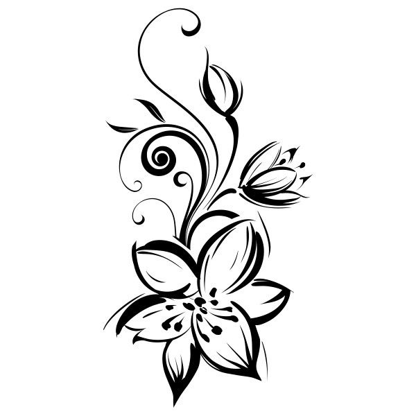 dessin tatouage fleur arabesque