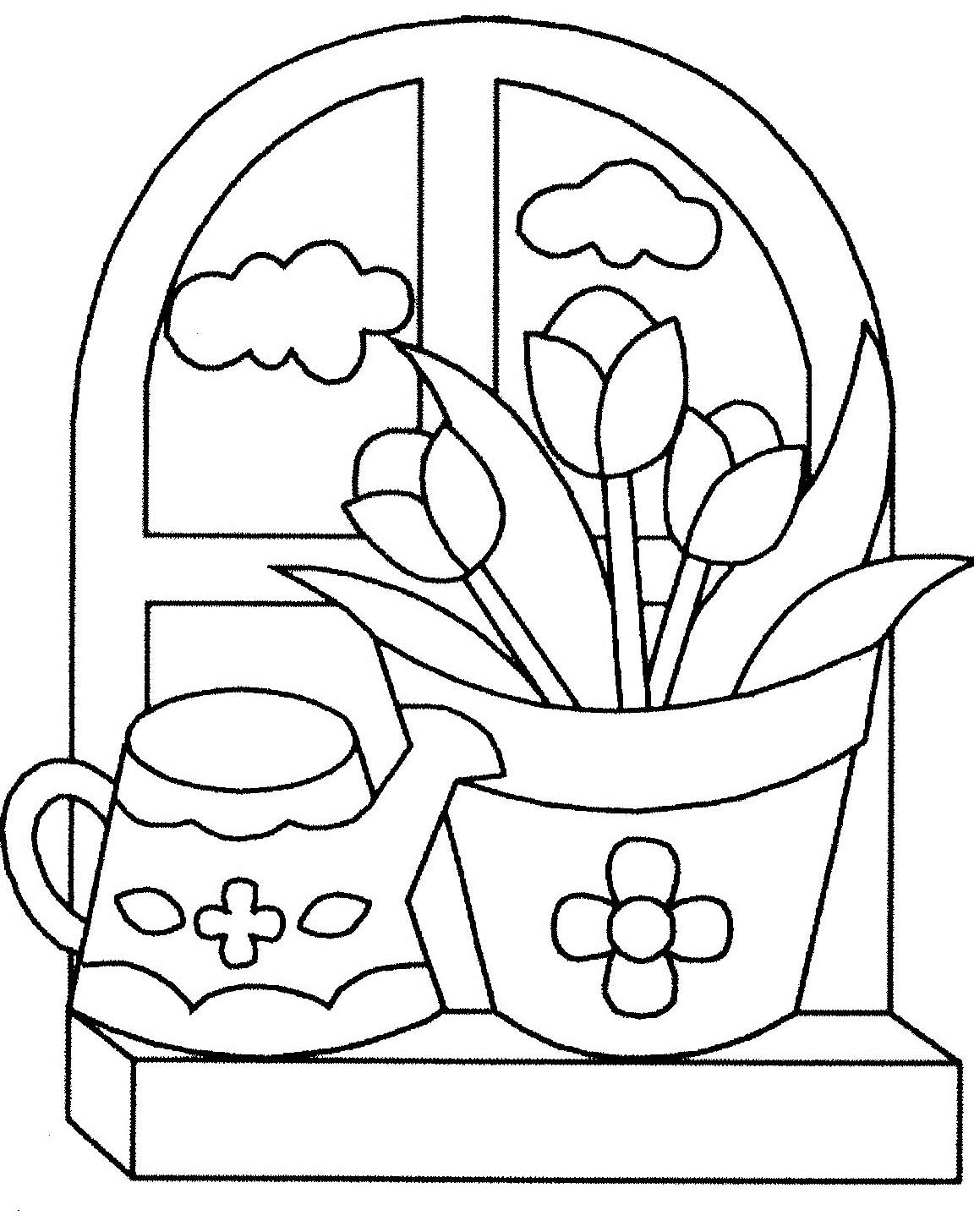 dessin de pot de fleurs