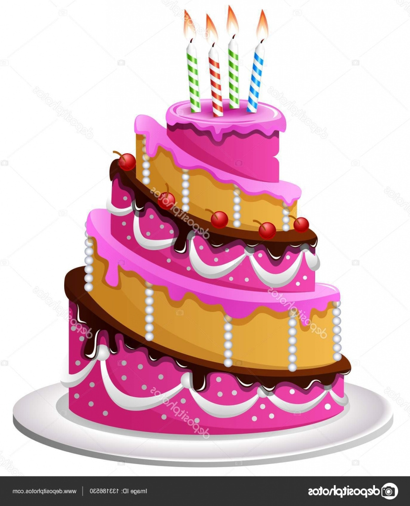 stock illustration birthday cake cartoon